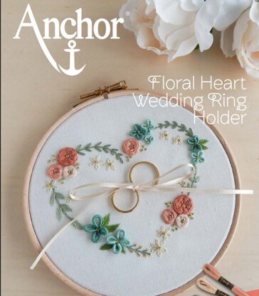 Anchor Floral Heart Wedding Ring Holder – ANC0003-15 – Downloadable PDF